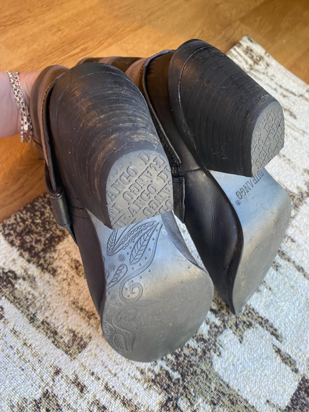 Durango Crush Black Gray Faded Flag Western Booties 6.5 cowgirl western grunge - Picture 13 of 16
